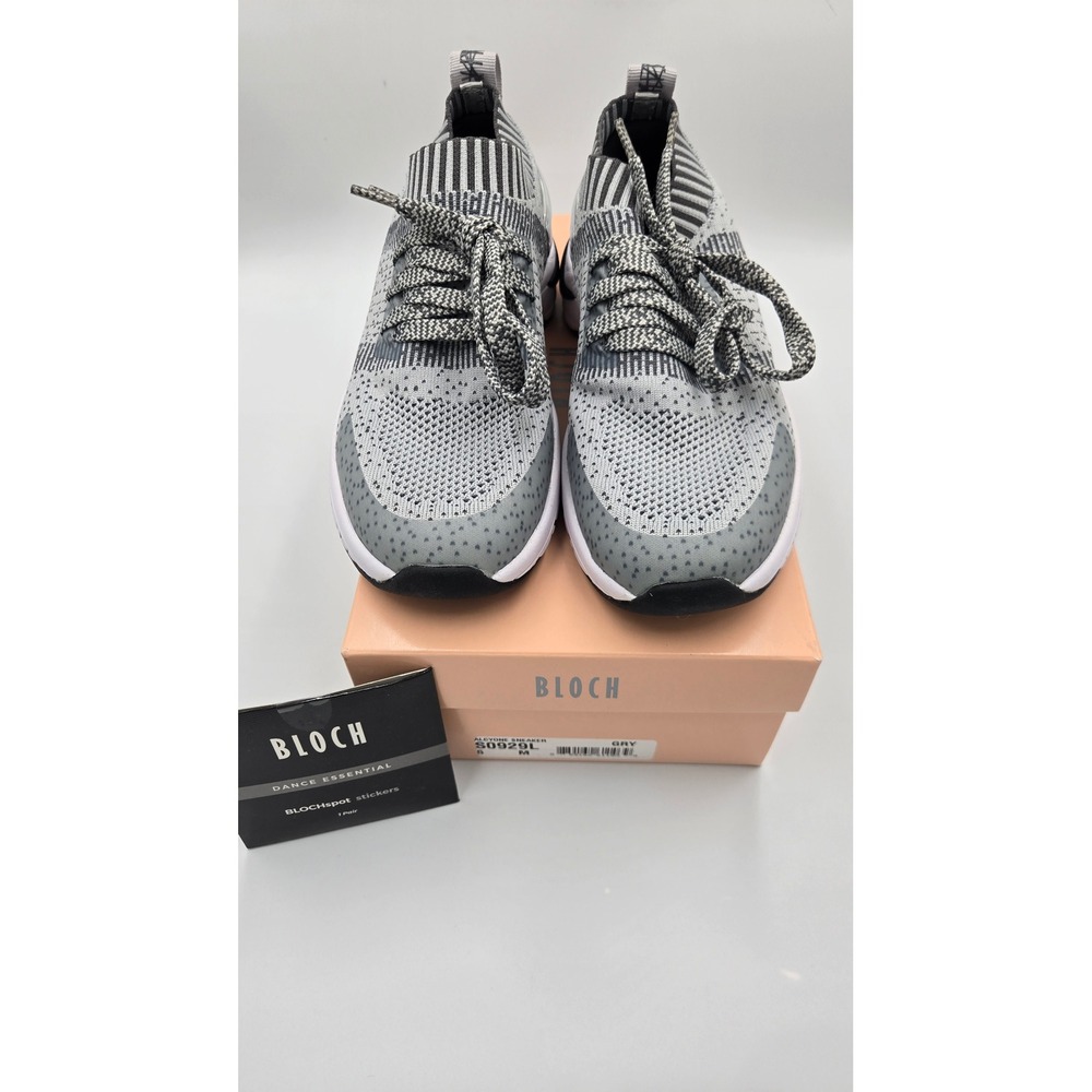 Bloch Womens Size 6 Alcyone Grey Knit Dance Sneakers S0929L Athletic Shoes